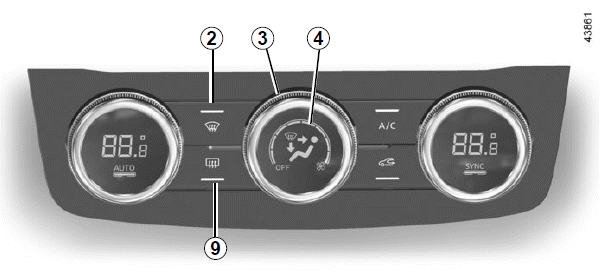 Renault Kadjar. KLIMAANLAGE MIT REGELAUTOMATIK: Bedienelement B