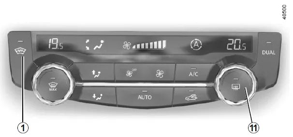 Renault Kadjar. KLIMAANLAGE MIT REGELAUTOMATIK: Bedienelement A