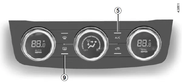 Renault Kadjar. KLIMAANLAGE MIT REGELAUTOMATIK: Bedienelement B